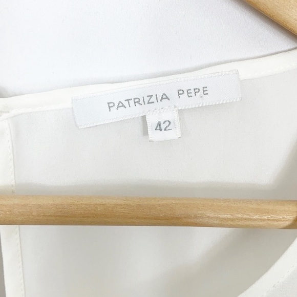 Patrizia Pepe White Cold Shoulder Blouse Sz 42 - Picture 5 of 8